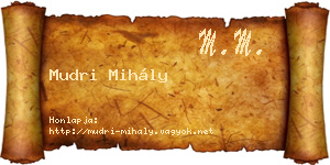 Mudri Mihály névjegykártya